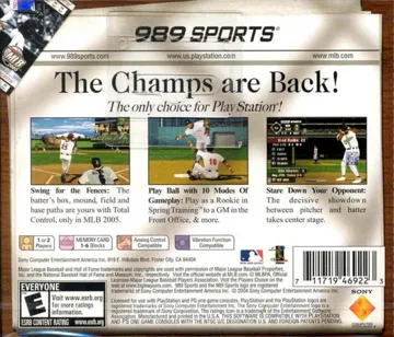 MLB 2005 (US) box cover back